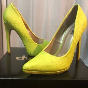 Charlotte Russe Shoes - Neon Yellow Snakeskin Pumps Charlotte Russe Shoes - Neon Yellow Snakeskin Pumps